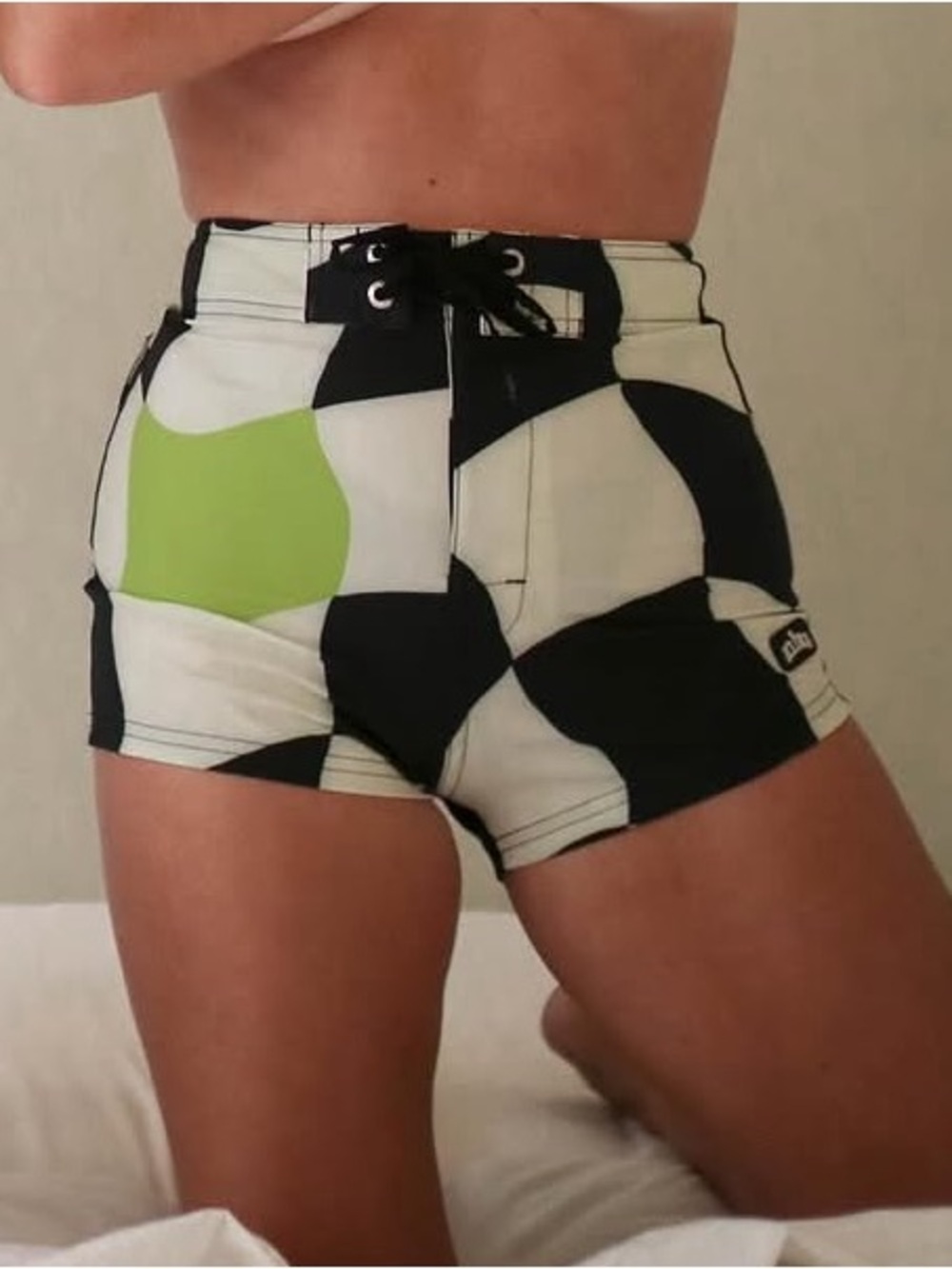 AlimaWorld Black and White Checkered SurfBoard shorts